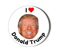 I Love Donald Trump - Red Heart - 6 x 87mm (3.4 inches) Stickers