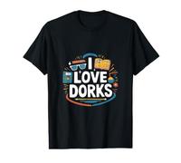 I Love Dorks Books Science Fun Glasses Value Graphic T-Shirt
