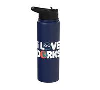 I Love Dorks Comic Enthusiast Stainless Steel Insulated Water Bottle