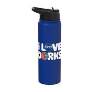I Love Dorks Comic Enthusiast Stainless Steel Insulated Water Bottle