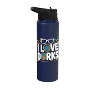 I Love Dorks Glasses Comic Pocket Stainless Steel Insulated Water Bottle