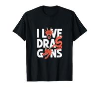 I Love Dragons Bold Statement Art Value Graphic T-Shirt