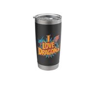 I Love Dragons Flying Mythical Creature Dragon Stainless Steel Insulated Tumbler