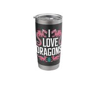 I Love Dragons Mystical Fantasy Lovers Stainless Steel Insulated Tumbler