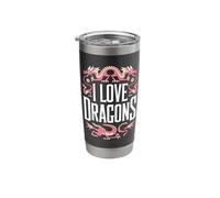 I Love Dragons Mythical Creature Art Stainless Steel Insulated Tumbler