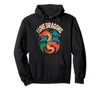 I Love Dragons Mythical Creature Lovers Pullover Hoodie