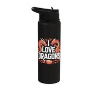 I Love Dragons Stainless Steel Insulated Water Bottle