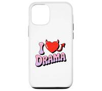 I love Drama. Sweet devil Heart, Funny Ironic Humor Design Case for iPhone 12/12 Pro