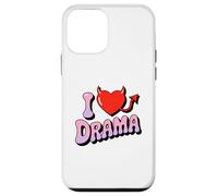 I love Drama. Sweet devil Heart, Funny Ironic Humor Design Case for iPhone 12 mini