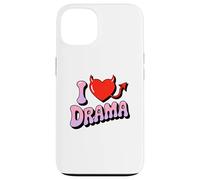 I love Drama. Sweet devil Heart, Funny Ironic Humor Design Case for iPhone 13