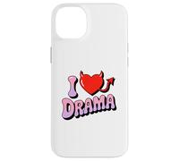 I love Drama. Sweet devil Heart, Funny Ironic Humor Design Case for iPhone 14 Plus