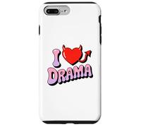 I love Drama. Sweet devil Heart, Funny Ironic Humor Design Case for iPhone 7 Plus/8 Plus