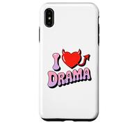 I love Drama. Sweet devil Heart, Funny Ironic Humor Design Case for iPhone XS Max