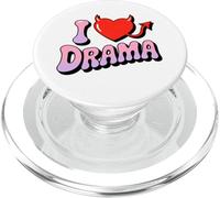 I love Drama. Sweet devil Heart, Funny Ironic Humor Design PopSockets PopGrip for MagSafe