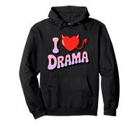 I love Drama. Sweet devil Heart, Funny Ironic Humor Design Pullover Hoodie