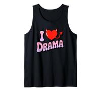 I love Drama. Sweet devil Heart, Funny Ironic Humor Design Tank Top