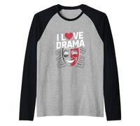 I Love Drama Theater Acting Design Raglan Baseball Tee