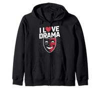 I Love Drama Theater Acting Design Zip Hoodie