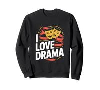 I Love Drama Theater Comedy Tragedy Masks Sweatshirt