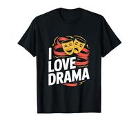 I Love Drama Theater Comedy Tragedy Masks T-Shirt