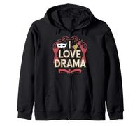 I Love Drama Theater Stage Acting Performance Zip Hoodie
