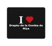 I Love Drapèu De La Contèa De Niça Mousepad With Stitched Edges Mouse Mat Small Desk Mat For Office Studying Pc 25X30Cm