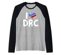 I Love DRC Congolese Pride Jersey Raglan Baseball Tee