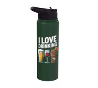I Love Drinking Beer Wine Cocktail Fun Stainless Steel Insulated Water Bottle