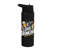 I Love Drinking Fun Beverage Humor Stainless Steel Insulated Water Bottle