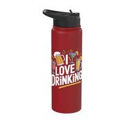 I Love Drinking Fun Beverage Humor Stainless Steel Insulated Water Bottle