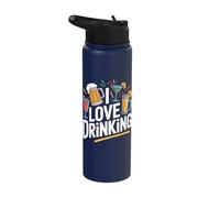 I Love Drinking Fun Beverage Humor Stainless Steel Insulated Water Bottle