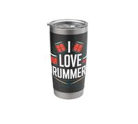I Love Drummers Enthusiast Rhythmic Style Stainless Steel Insulated Tumbler