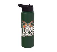 I Love Drummers Perfect Beat Passion Stainless Steel Insulated Water Bottle