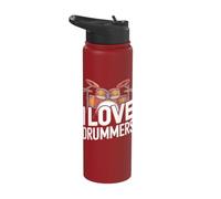 I Love Drummers Perfect Beat Passion Stainless Steel Insulated Water Bottle