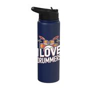 I Love Drummers Perfect Beat Passion Stainless Steel Insulated Water Bottle