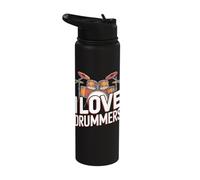 I Love Drummers Perfect Beat Passion Stainless Steel Insulated Water Bottle