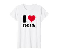 I Love Dua Value Graphic T-Shirt, Women, White, S