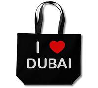 I Love Dubai - Black Cotton Shopping Bag