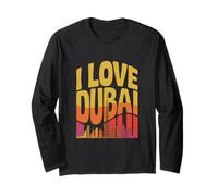 I Love Dubai Burj Khalifa Skyline Art Long Sleeve T-Shirt