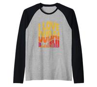 I Love Dubai Burj Khalifa Skyline Art Raglan Baseball Tee