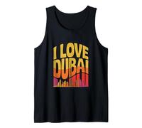 I Love Dubai Burj Khalifa Skyline Art Tank Top