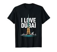 I Love Dubai Cityscape Burj Khalifa Value Graphic T-Shirt