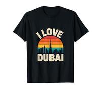 I Love Dubai Retro Skyline Sunset Vibes T-Shirt