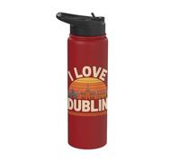 I Love Dublin Cityscape Irish Landmark Stainless Steel Insulated Water Bottle