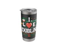 I Love Dublin Heart Shamrock Leprechaun Stainless Steel Insulated Tumbler