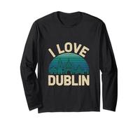 I Love Dublin Skyline Vintage Style Long Sleeve T-Shirt