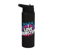 I Love Dubstep Bold Speaker Graphic Stainless Steel Insulated Water Bottle
