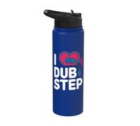 I Love Dubstep Heartbeat Sound Wave Art Stainless Steel Insulated Water Bottle