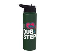 I Love Dubstep Heartbeat Sound Wave Art Stainless Steel Insulated Water Bottle