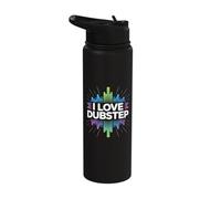I Love Dubstep Music Festival EDM Style Stainless Steel Insulated Water Bottle